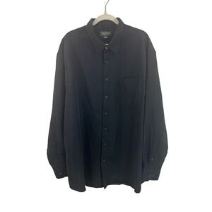 David Taylor Men 2XLT Black Button Up Shirt Long Sleeves